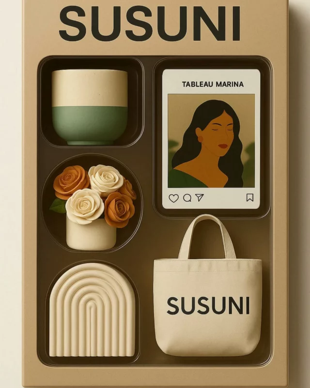 Starter pack SUSUNI,

Des objets de maisons utiles et agréables et un sac cabas qui vous suit au quotidien 😊

#starterpack